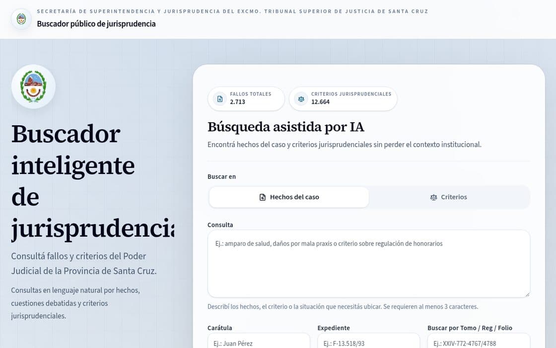 Buscador inteligente de jurisprudencia del Tribunal Superior de Justicia de Santa Cruz