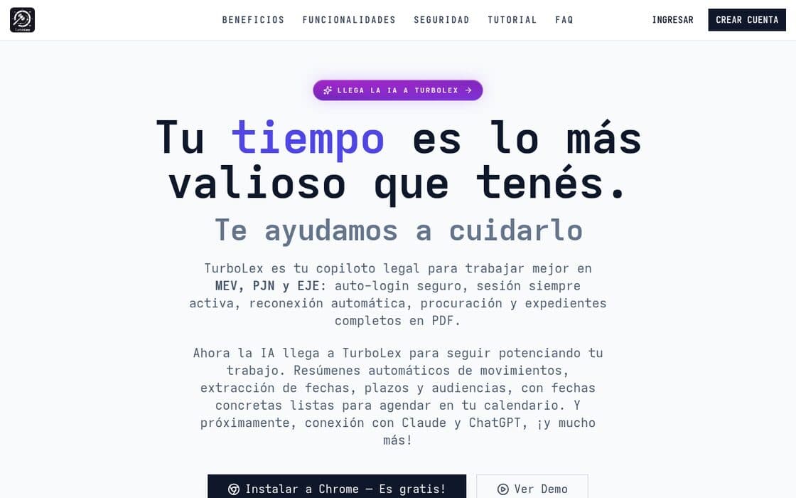 Pantalla de TurboLex